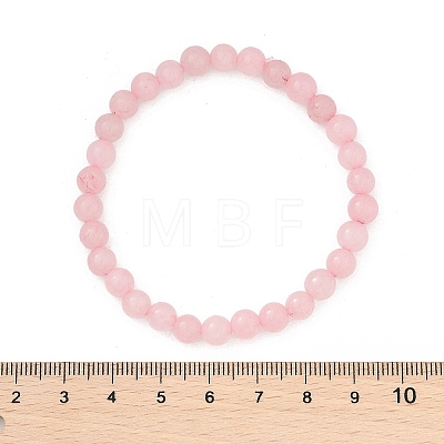 Natural Rose Quartz Bead Stretch Bracelets BJEW-K212-A-045-1