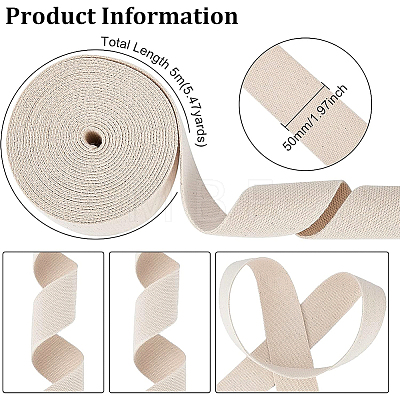 Polyester-Cotton Flat Ribbon OCOR-WH0074-23-1