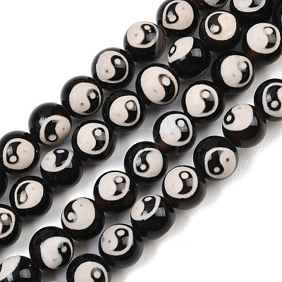 Tibetan Style dZi Beads Strands G-G328-A10-8mm-1