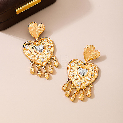 Valentine's Day Alloy Rhinestone Dangle Stud Earrings WG89787-01-1