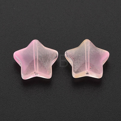 Two Tone Transparent Spray Painted Glass Beads GLAA-T022-25-C08-1