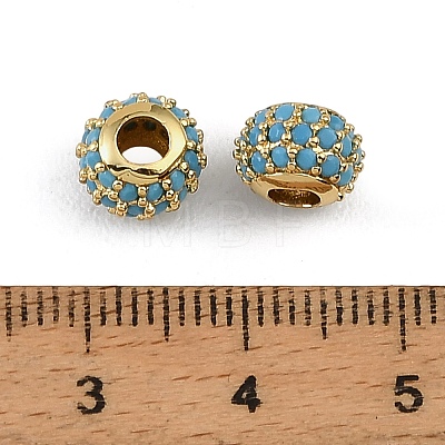Brass Micro Pave Steel Blue Cubic Zirconia Beads CU-CBAF17A-19G-1