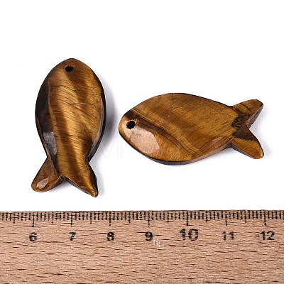 Natural Tiger Eye Pendants G-G275-01C-1