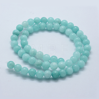 Natural & Dyed Jade Bead Strands G-P370-02-6mm-1