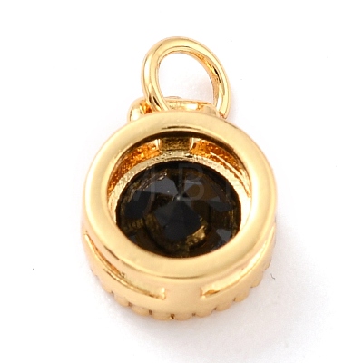 Real 18K Gold Plated Brass Inlaid Cubic Zirconia Charms ZIRC-L100-081G-04-1