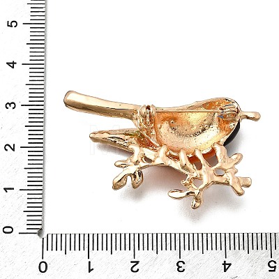 Bird Zinc Alloy Rhinstone Brooches JEWB-V001-04A-1