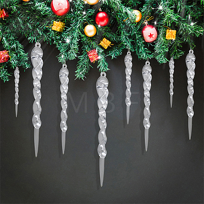 WADORN 45Pcs Christmas Plastic Icicle Drop Pendant Decorations DIY-WR0003-04-1