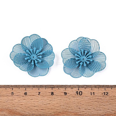 Spray Painted Iron Bead Caps IFIN-N013-05B-1