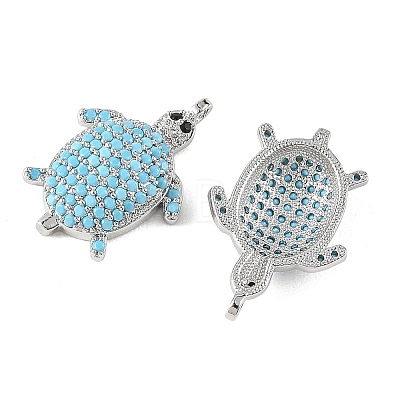 SHEGRACE Brass Synthetic Turquoise Pendants XGRQ5K404-840P-1