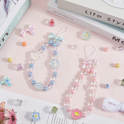 DIY Acrylic Bead Mobile Phone Strap Making Kits DIY-SP0003-64-1