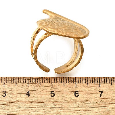 304 Stainless Steel Open Cuff Ring for Women RJEW-A053-06G-06-1