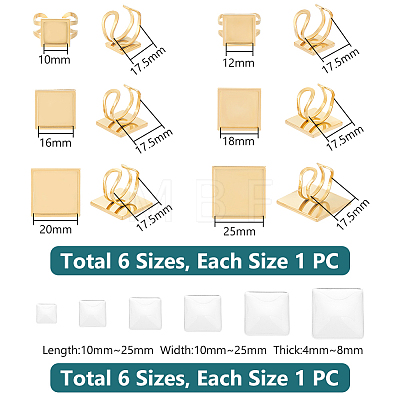 Unicraftale 201 Stainless Steel Cuff Pad Ring Settings DIY-UN0055-89-1