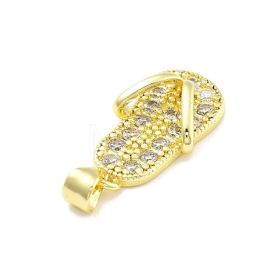 Rack Plating Brass Micro Pave Cubic Zirconia Pendants KK-D359-32G-1