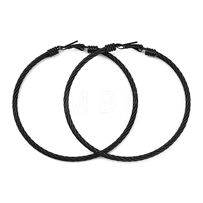 Ion Plating(IP) 304 Stainless Steel Ring Hoop Earrings for Women EJEW-M023-08F-1