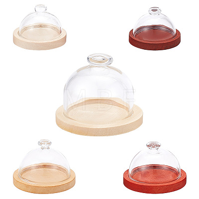 5 Sets 5 Style Top Knob Glass Dome Cover AJEW-DR0001-05-1