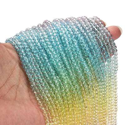 Transparent Painted Glass Beads Strands LS-DGLA-A034-T3mm-A15-1