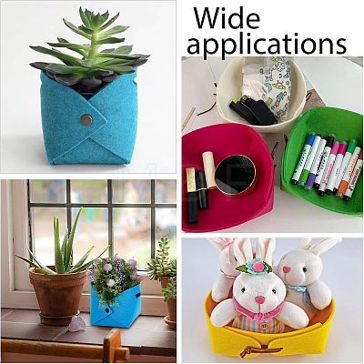 CHGCRAFT 5Pcs 5 Colors Foldable Felt Fleshy Flowerpot DIY-CA0003-95-1