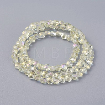 Electroplate Glass Beads Strands EGLA-F143-FR04-1