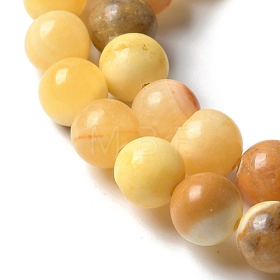 Natural Yellow Jade Beads Strands G-F591-17-8MM-1