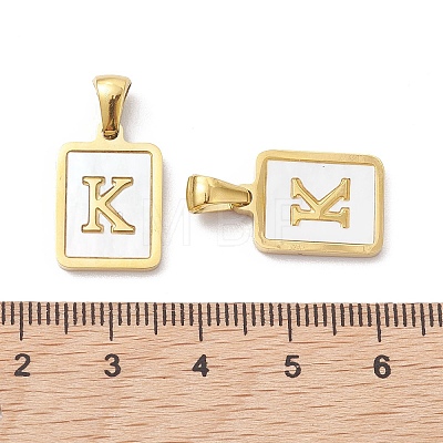 Ion Plating(IP) 304 Stainless Steel Pave Shell Pendants X-STAS-G327-01G-K-1