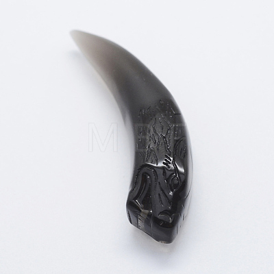 Carved Natural Obsidian Big Pendants G-E428-11-1