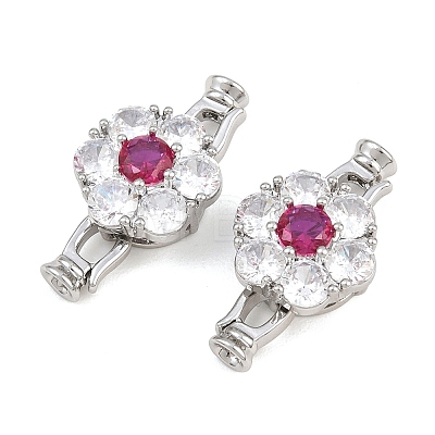 Brass Pave Cubic Zirconia Fold Over Clasps CU-CBAA6E8-13P-1