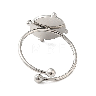 304 Stainless Steel Open Cuff Ring RJEW-M167-02P-1