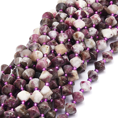 Natural Plum Blossom Tourmaline Beads Strands G-E569-C06-1