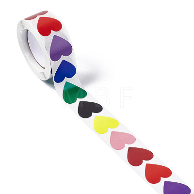 8 Colors Paper Heart Sticker Rolls X1-STIC-E001-06-1