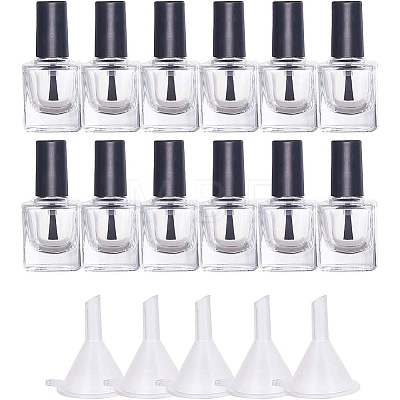 BENECREAT Transparent Glass Nail Polish Empty Bottle MRMJ-BC0001-47-10ml-1