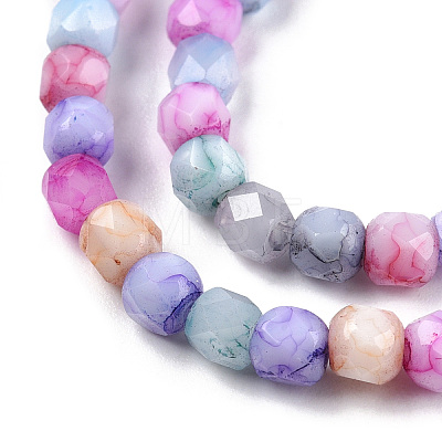 Opaque Baking Painted Glass Beads Strands X-EGLA-N006-075-1