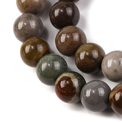 Natural Picture Jasper Beads Strands G-H037-A01-01-1