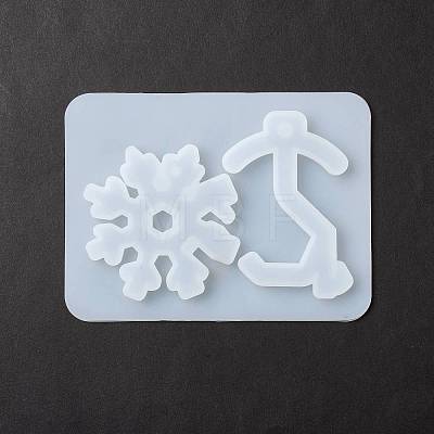 Key & Snowflake Shape DIY Pendant Silicone Molds DIY-F114-17-1