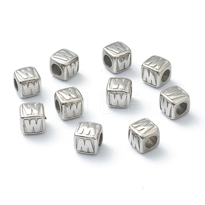 Tarnish Resistant 304 Stainless Steel European Beads STAS-H145-01W-P-1