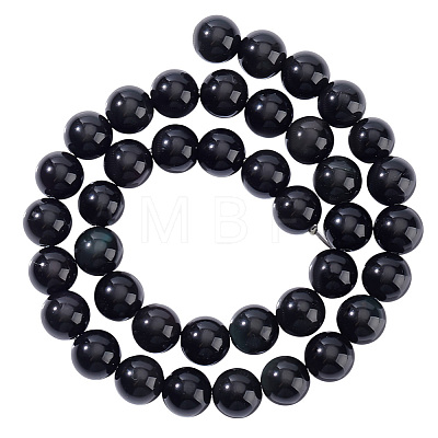 Natural Obsidian Beads Strands G-PH0028-8mm-14-1