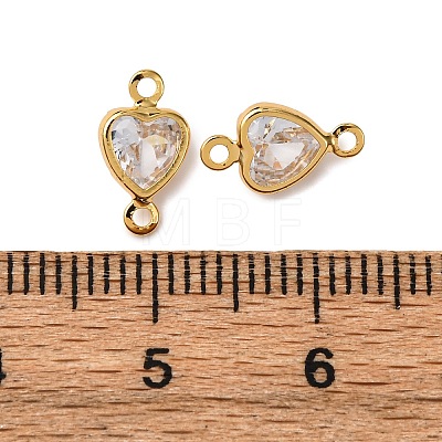 Brass Pave Clear Cubic Zirconia Connector Charms KK-Z121-06G-03-1