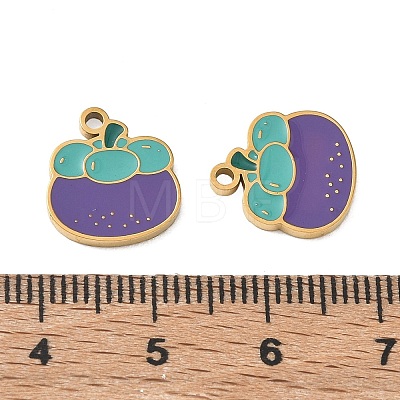 Fruit 304 Stainless Steel Enamel Pendants SA-CBA49D2-11G-04-1
