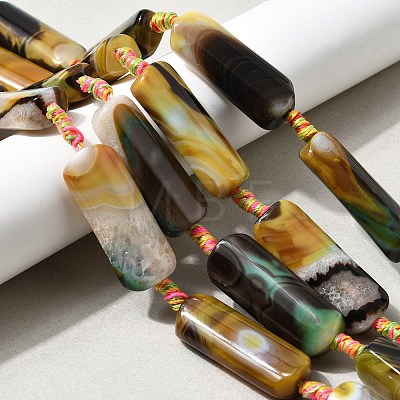 Natural Yellow Agate Beads Strands G-H342-B02-01-1