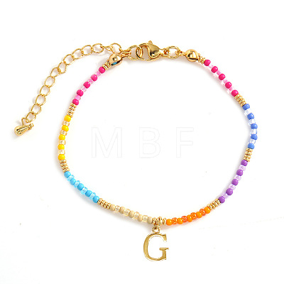Brass Letter Charm Bracelets FM8278-7-1