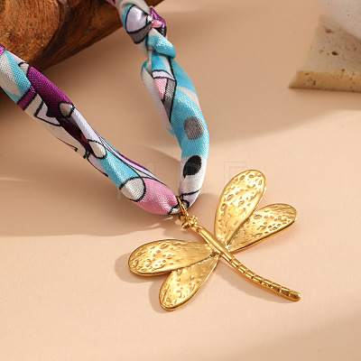 304 Stainless Steel Pendant Scarf Necklaces for Women WGD26AB-03-1