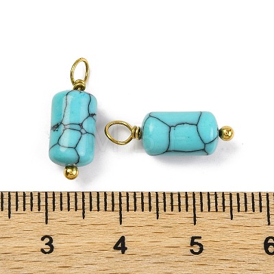 Synthetic Turquoise Cloumn Pendants STAS-H221-04G-07-1