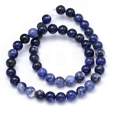 Round Natural Sodalite Beads Strands X-G-F222-39-10mm-1