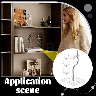 Adjustable Plastic Stand Base Action Figure Display Holder ODIS-WH0030-316A-1