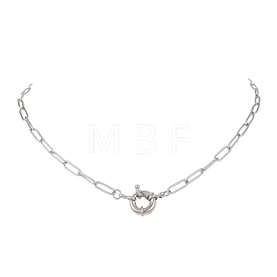 304 Stainless Steel Paperclip Chain Necklaces for Women NJEW-JN06034-02-1