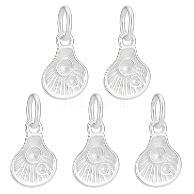 5Pcs Sterling Silver Rhinestone Settings STER-PH0005-13-1