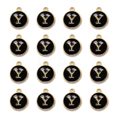 Golden Plated Alloy Charms LS-ENAM-S118-02Y-1