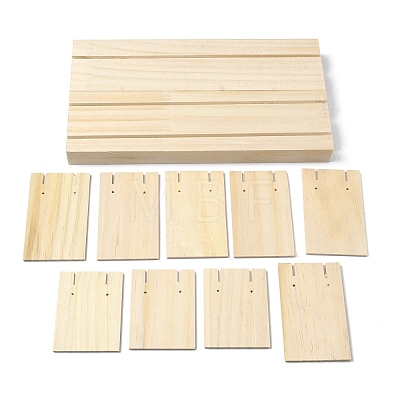 3-Slot Wooden Earring Display Card Stands LS-EDIS-R027-01A-03-1