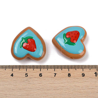 Handmade Heart Lampwork Beads Strands LAMP-P069-04A-01-1