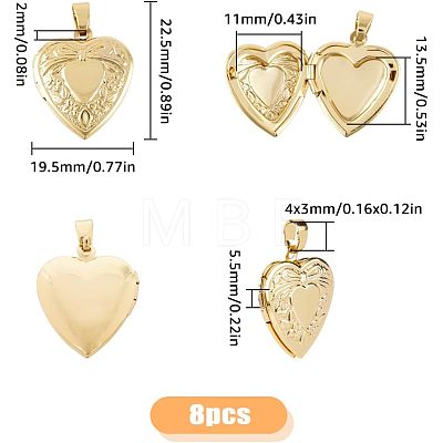 12Pcs 6 Colors Brass Enamel Locket Pendants KK-FH0003-78-1