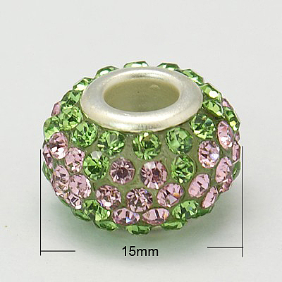 Resin Rhinestone European Beads GPDL-C004-S-1